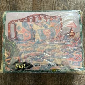 Vintage Camelot Full 4-piece Sheet Set Aztec Print